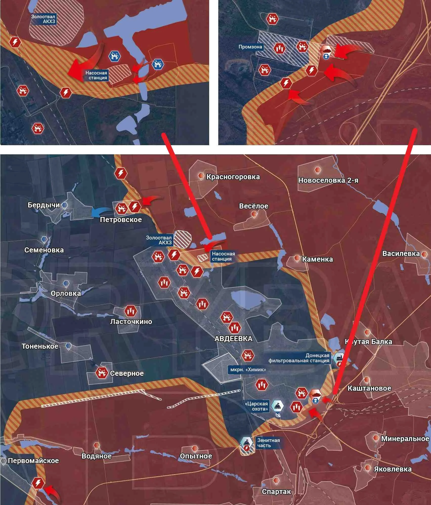 Донецкое направление. Авдеевский участок. Карта боевых действий на 15.11.2023