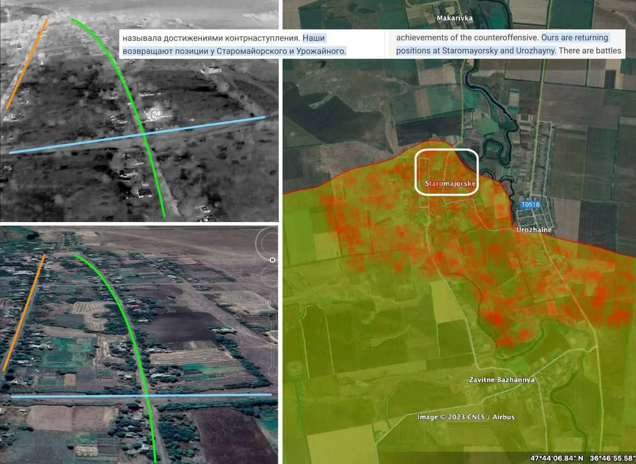 Российские войска повторно заняли сёла Старомайорское и Урожайное на Времьевском выступе, — Bild 