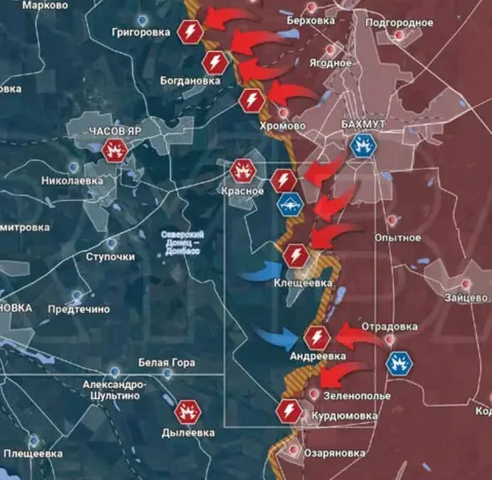 Артемовское (Бахмутское) направление. Карта боевых действий на 11.01.2024