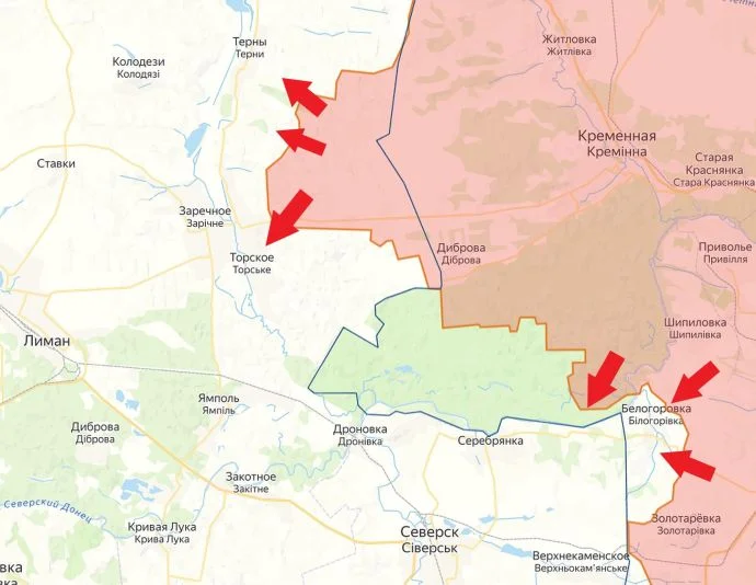 Лиманское направление. Карта боевых действий сегодня 31 января 2024