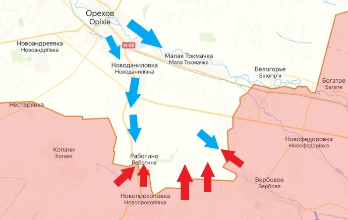Запорожское направление. Карта боев на 29 февраля 2024 года