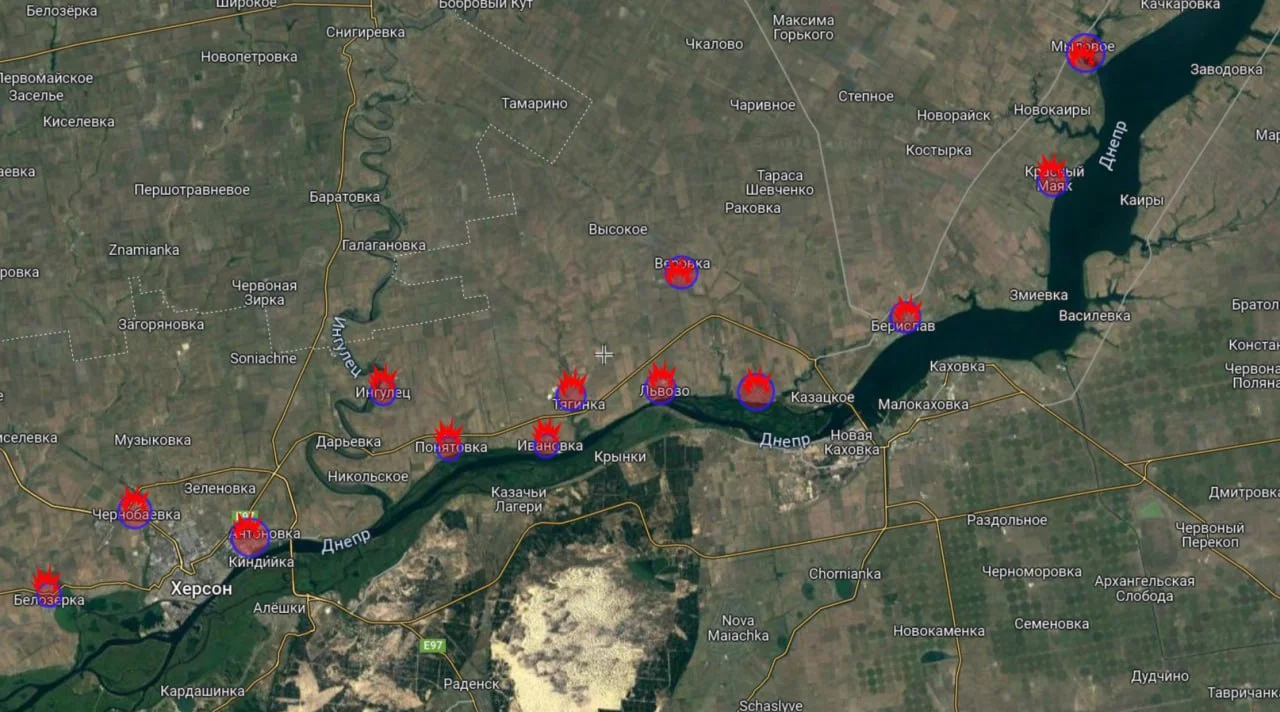 Херсонское направление. Карта боевых действий на 1 февраля 2024 года