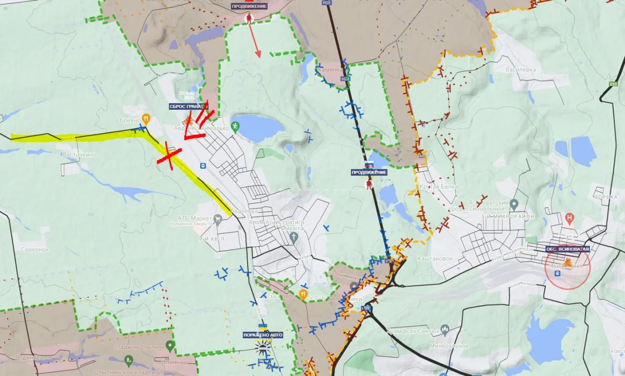 Авдеевка. Карта боев