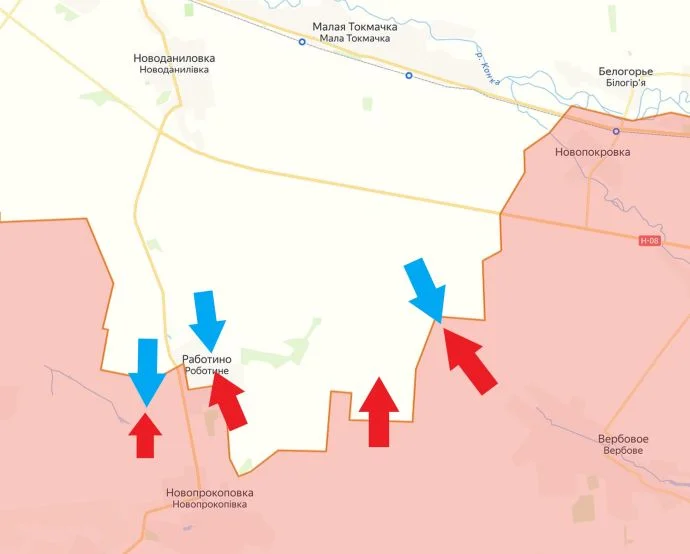 Запорожское направление. Карта боевых действий на 14.03.2024