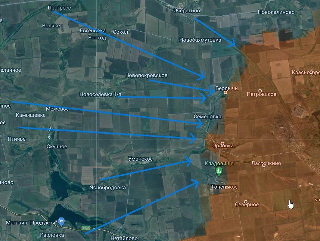 Авдеевкое направление. Карта боевых действий на 02.03.2024