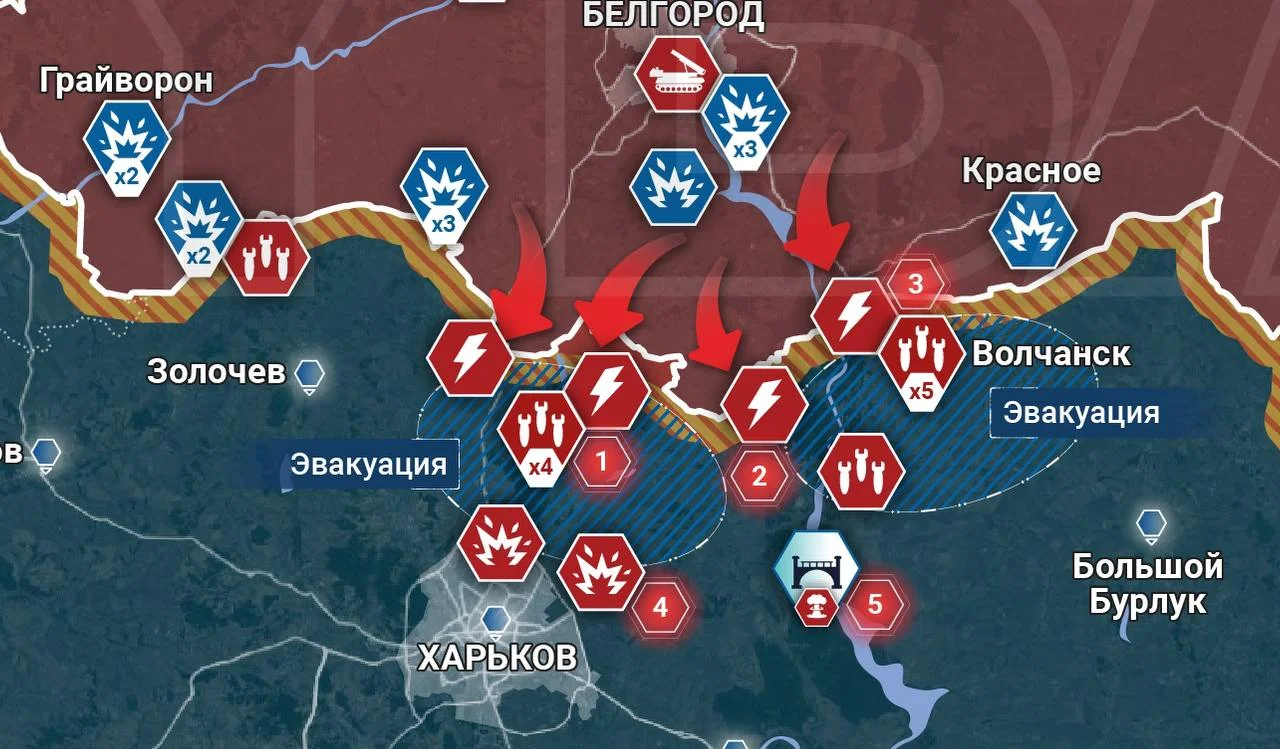 Харьковское направление - Карта боевых действий