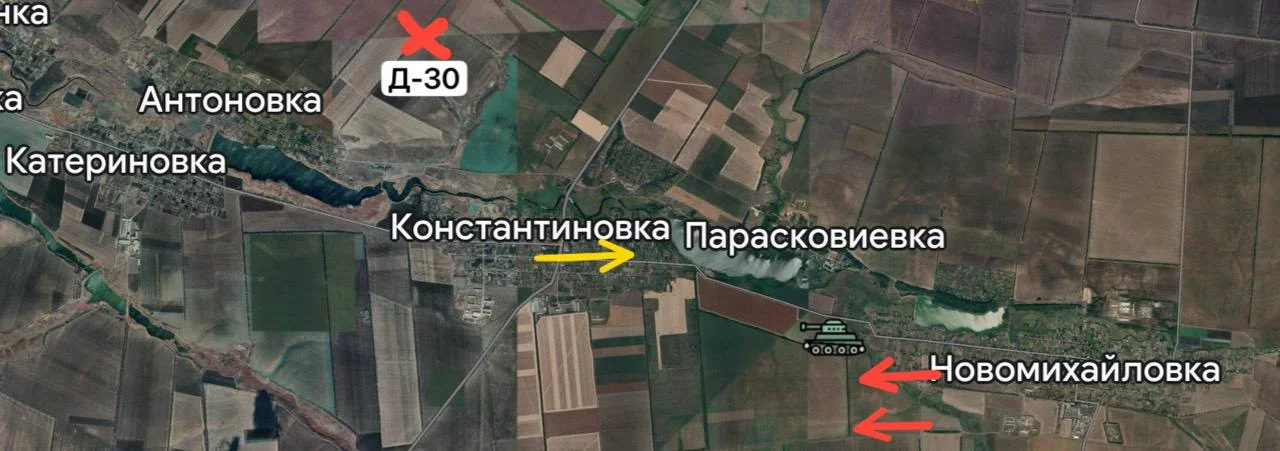 Кураховское направление - карта боевых действий на 23 мая 2024