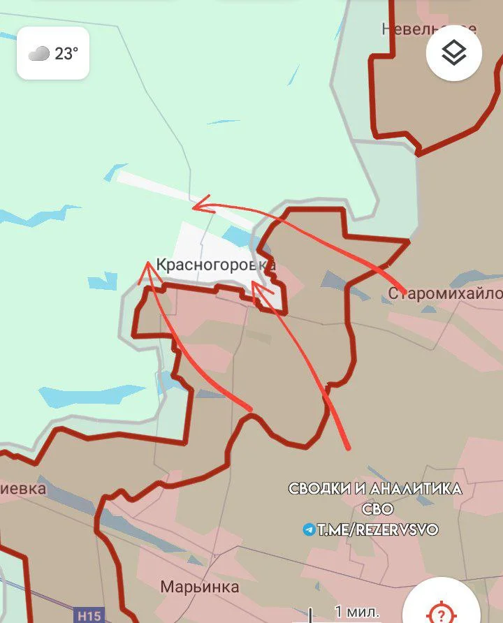 29.05.2024 Красногоровка - карта боевых действий.