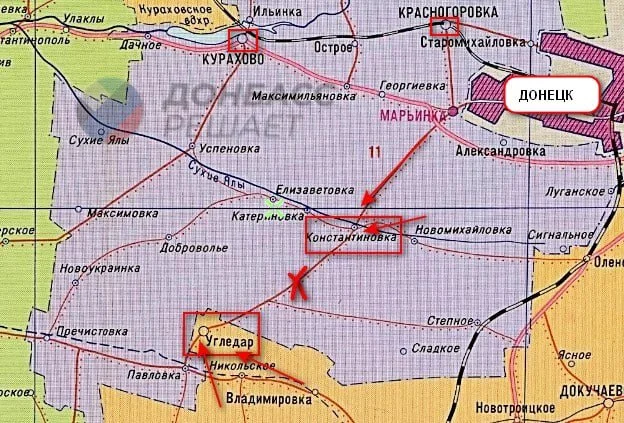 Кураховское направление - карта боевых действий на 22.07.2024