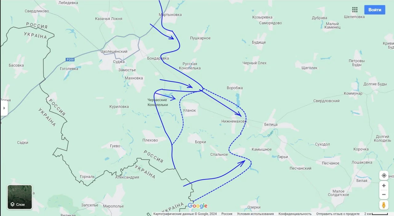 Курское направление - карта боевых действий сегодня 17.06.2024