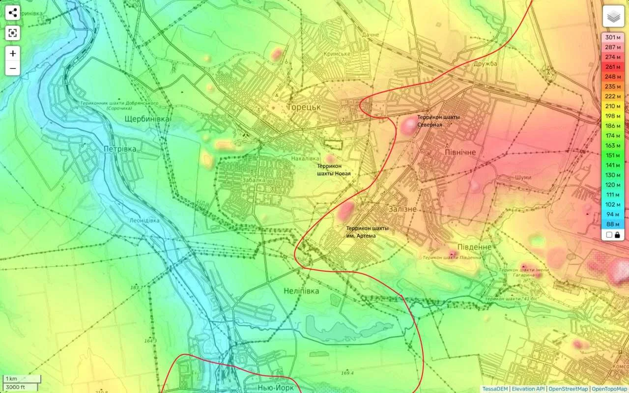 Торецкое направление - Карта боевых действий сегодня 17.08.2024