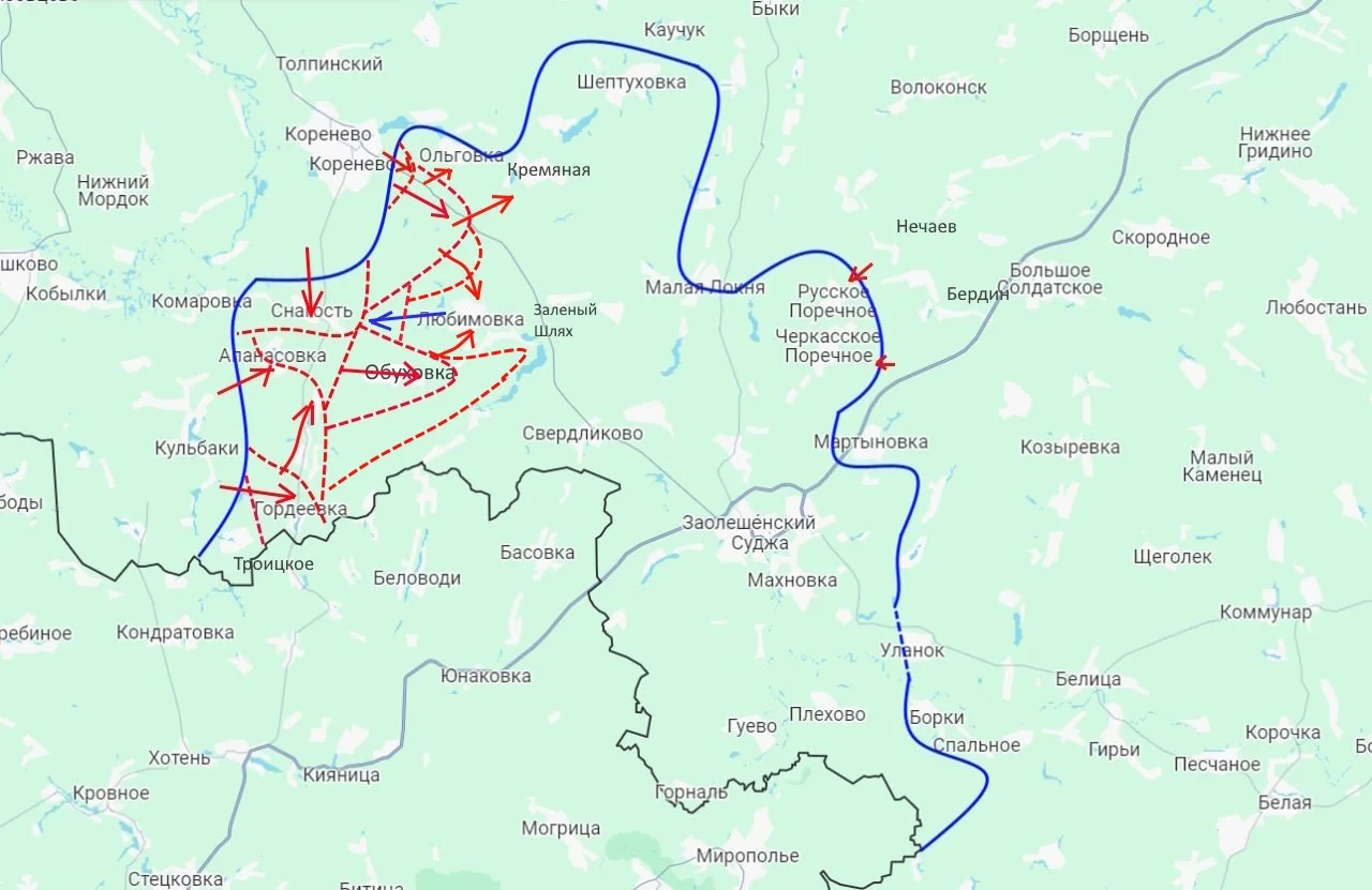 Курское направление - карта боевых действий сегодня 13.09.2024