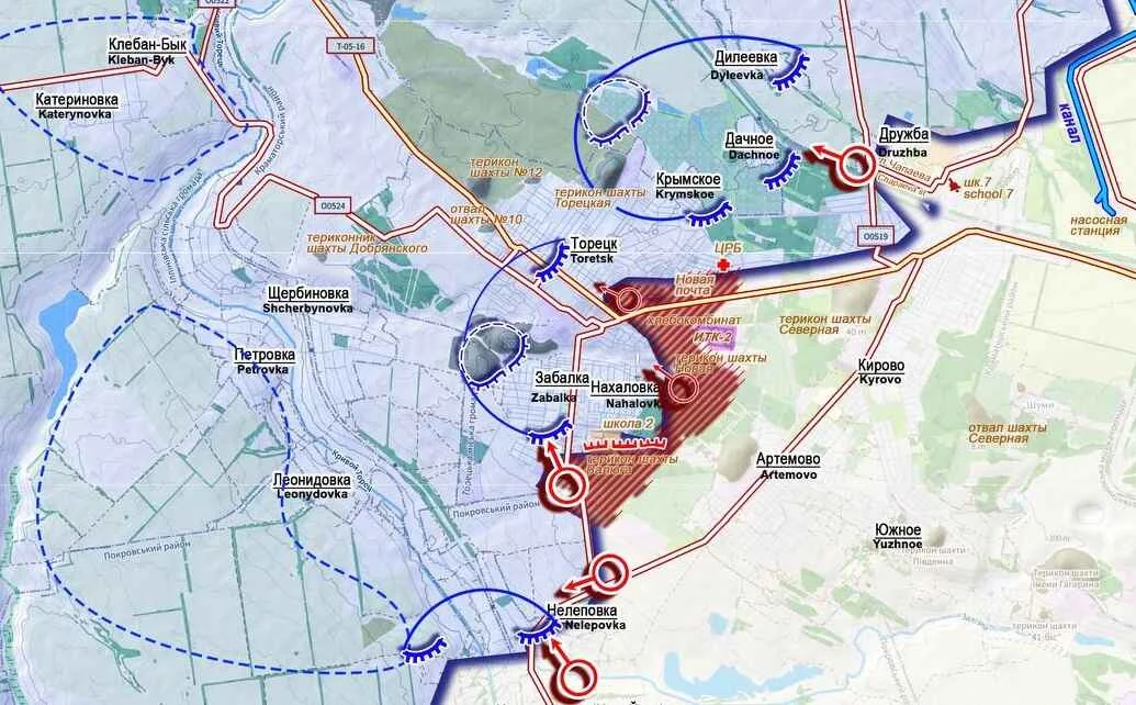 Торецкое направление. Карта боевых действий на 18 сентября 2024 года