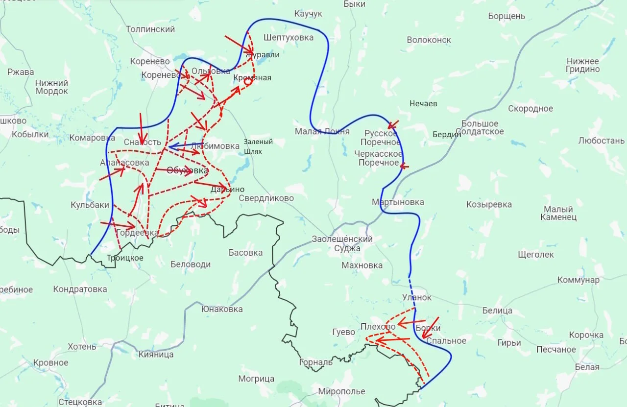 Курское направление - карта боевых действий на 30.09.2024