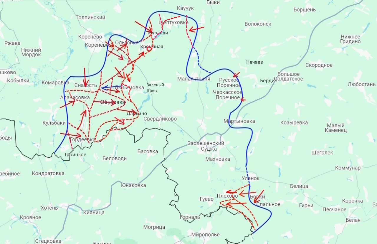 Курское направление - карта боевых действий