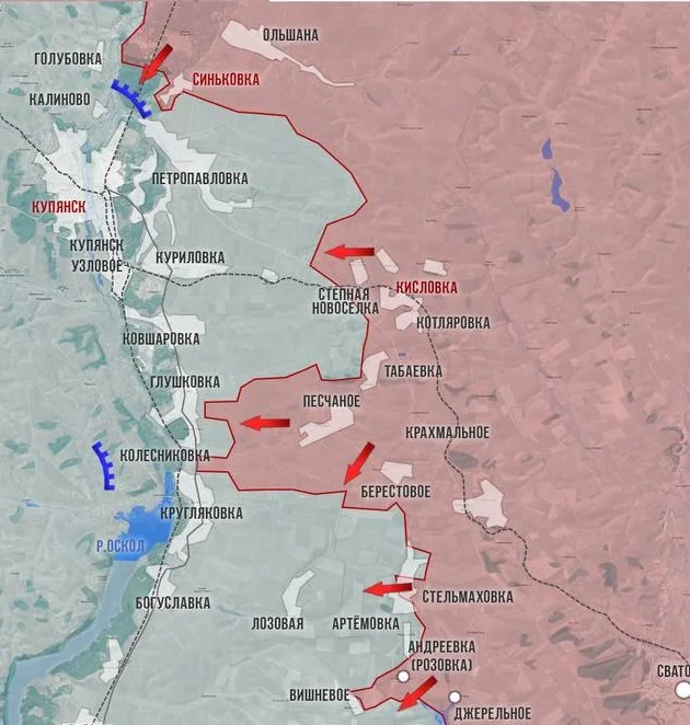 Купянское направление - карта боевых действий