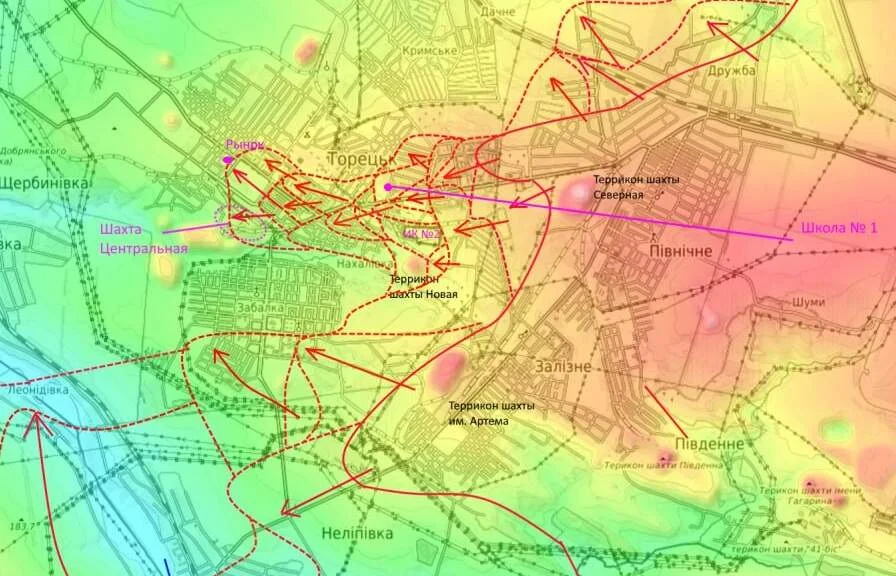 08.10.2024 Торецкое направление - карта боевых действий