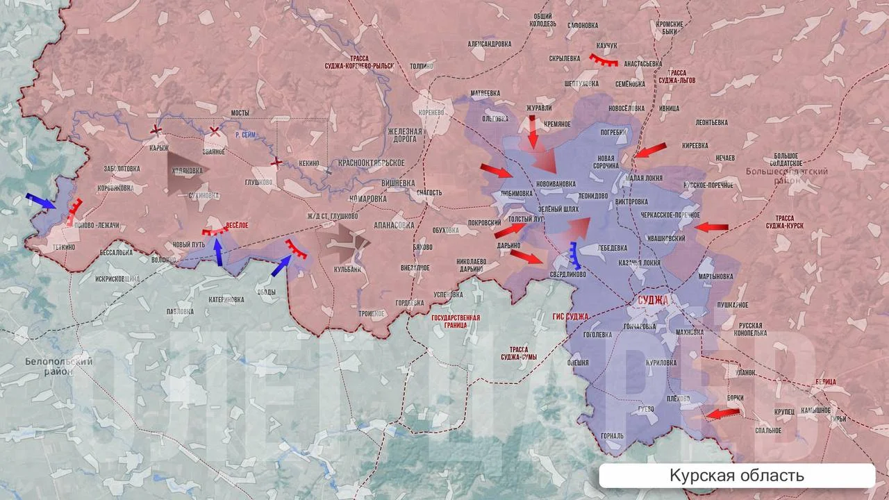 Курская область - карта боевых действий на сегодня 10.10.2024