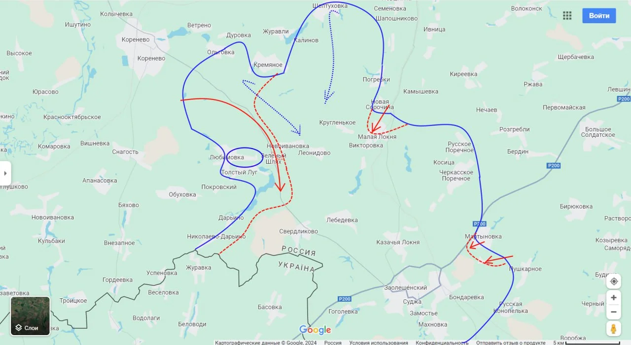 Курская область - карта боевых действий сегодня