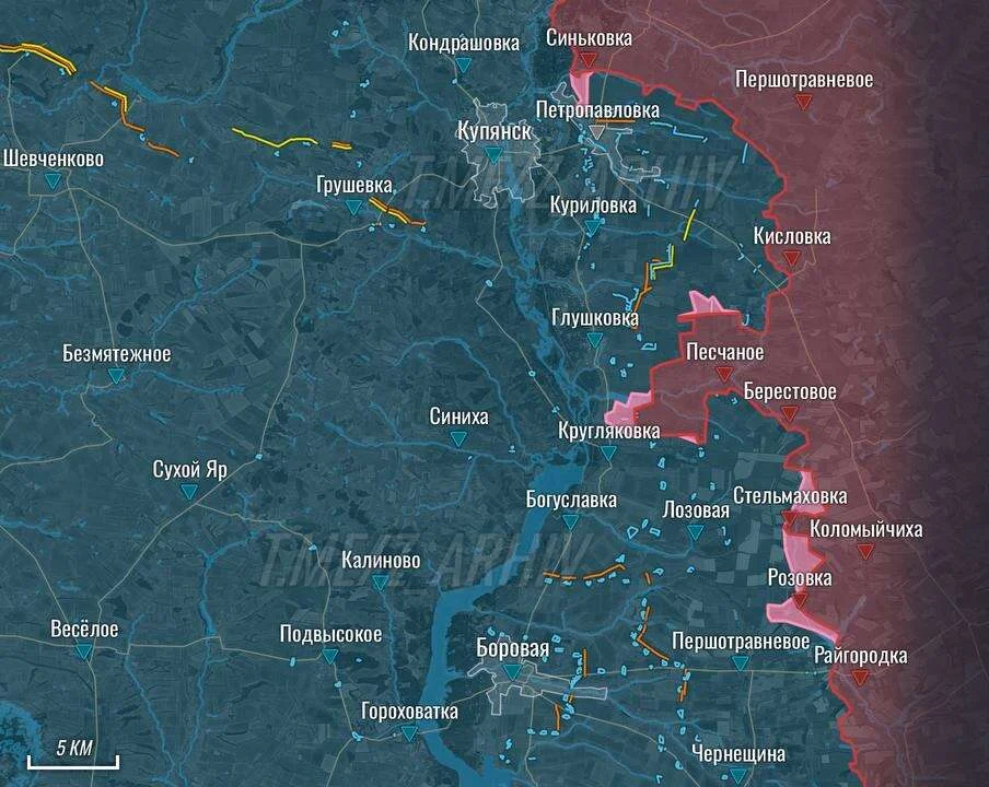 Купянское направление - карта боевых действий