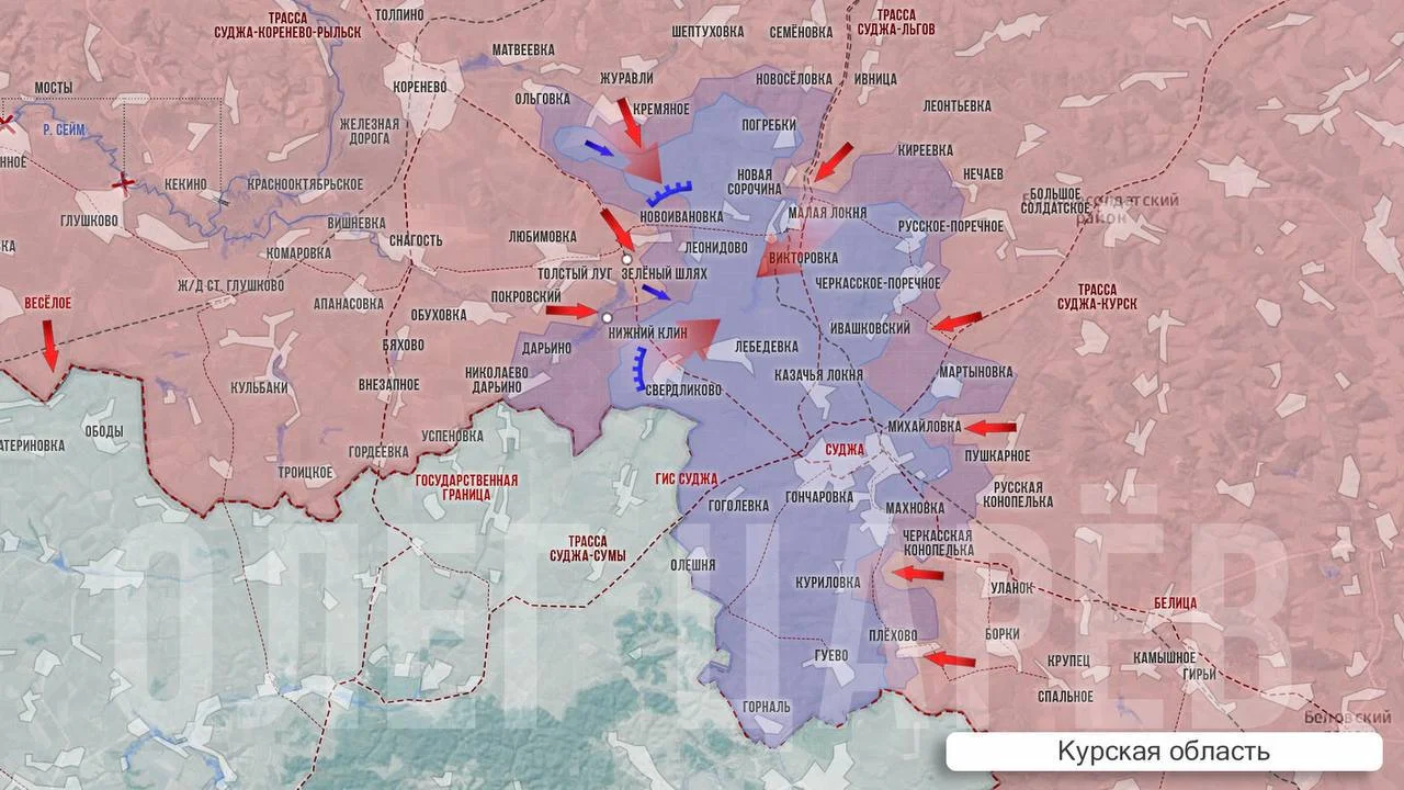 Курское направление - карта боевых действий