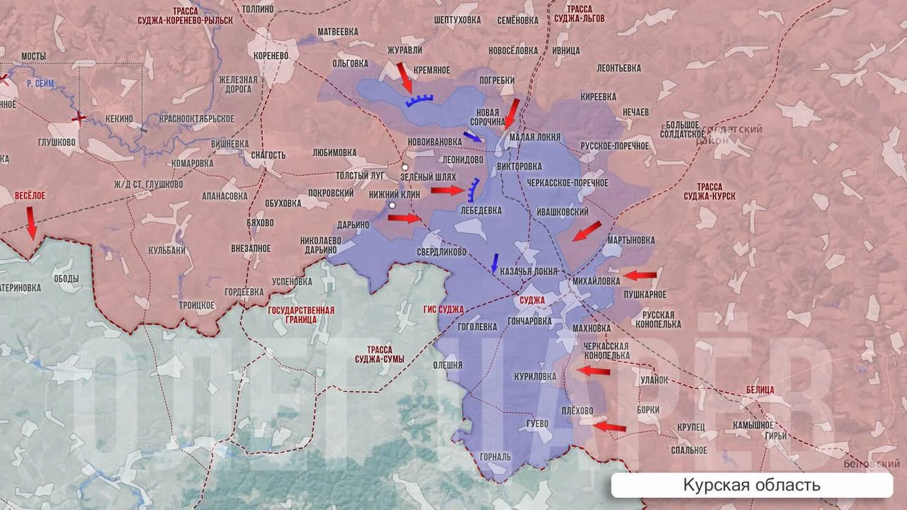 Курское направление - карта боевых действий