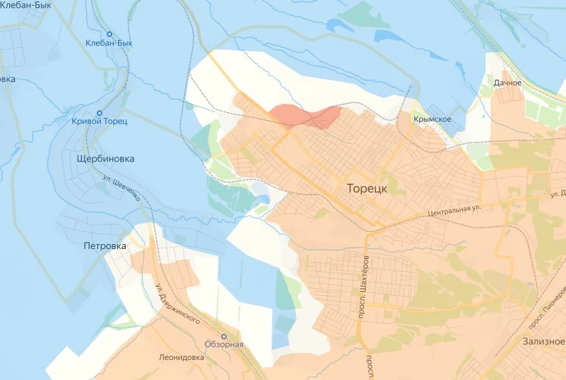 Торецкое направление - карта боевых действий на 25.01.2025