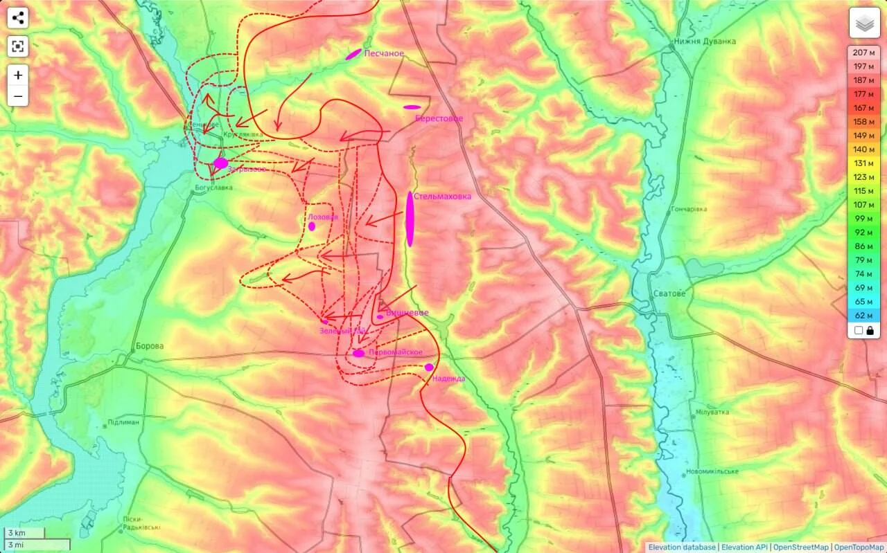 Боровское направление - карта боевых действий 06.01.2025