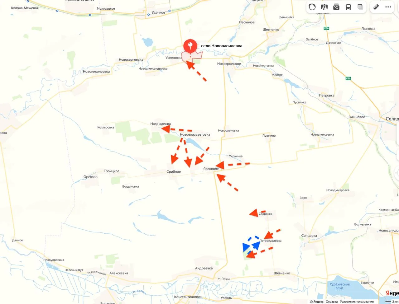 Днепропетровское направление - Карта боевых действий на 10.01.2025