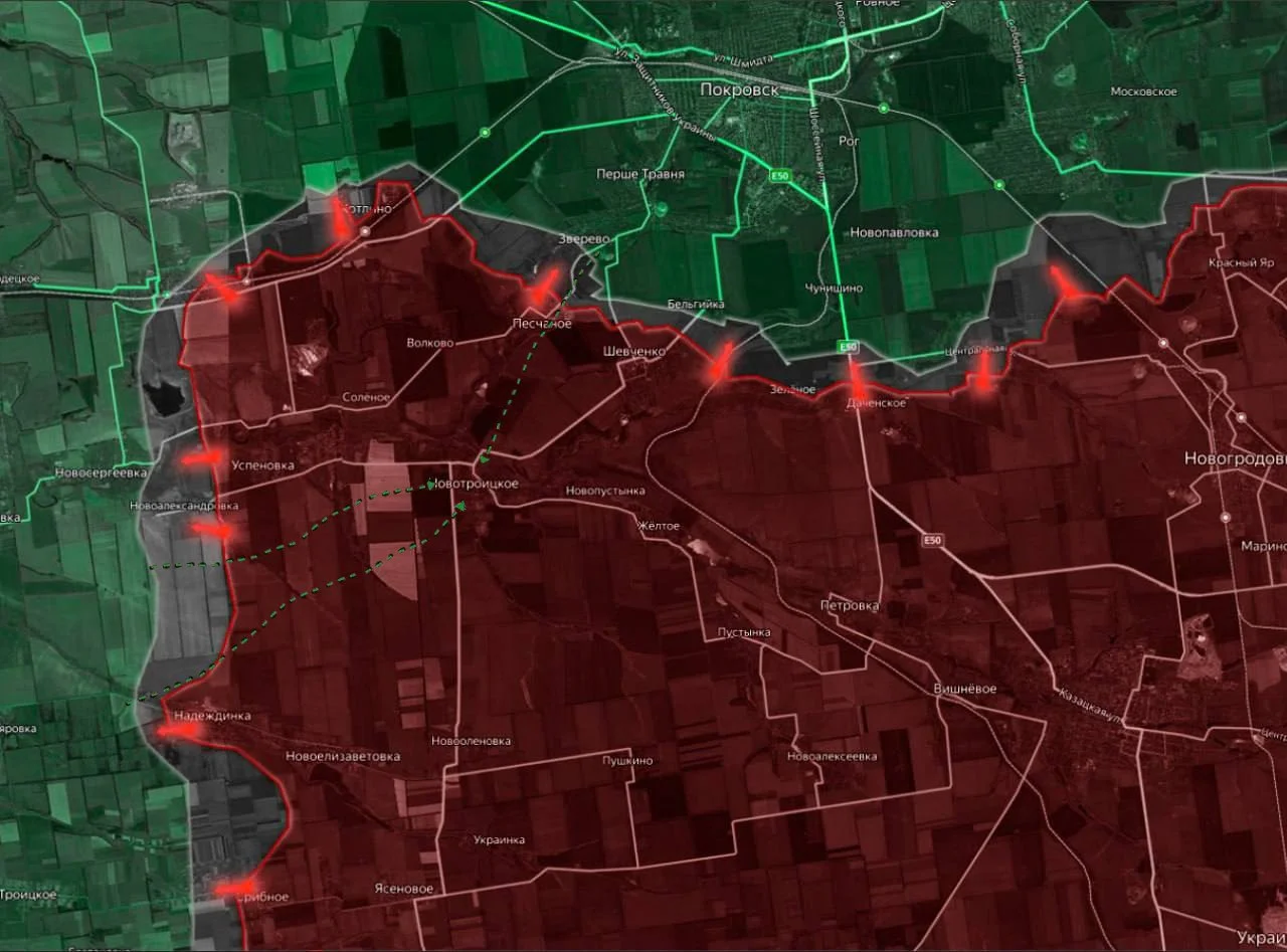Покровское направление - карта боевых действий